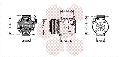 VAN WEZEL Kompressori, ilmastointilaite 3200K037